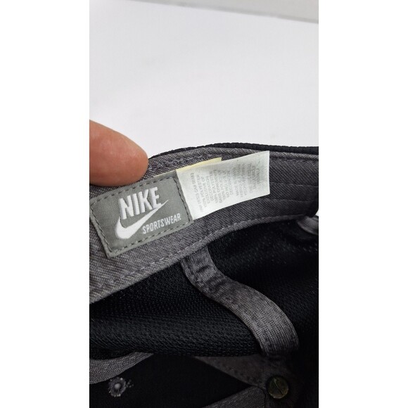 Vintage NIKE Black Baseball Cap Center Swoosh Adjustable Mesh Streetwear Sports - Picture 8 of 10
